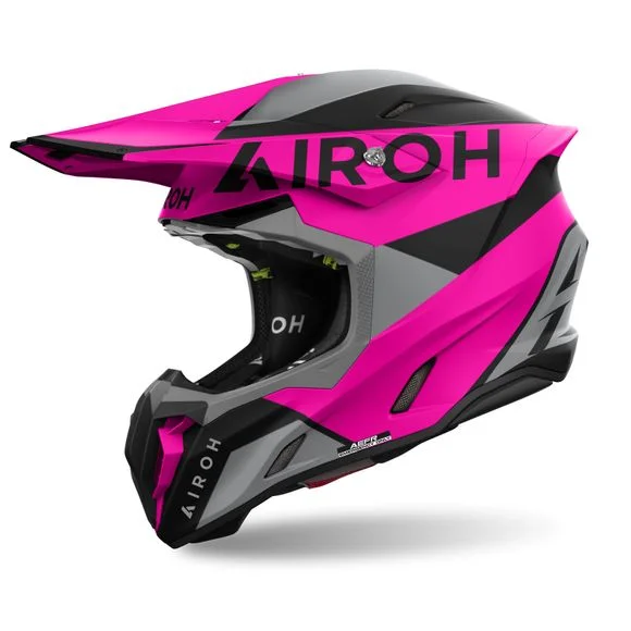 Casque cross Airoh TWIST 3 – KING 2024 – Rose / Blanc Ref : AR1371