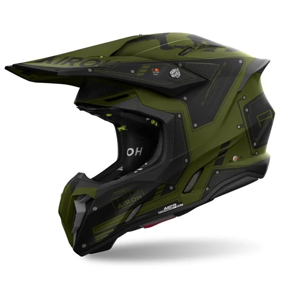 Casque cross Airoh TWIST 3 – MILLITARY 2024 – Noir / Vert Ref : AR1364