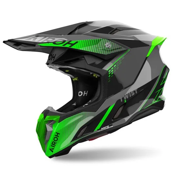 Casque cross Airoh TWIST 3 – SHARD 2024 – Noir / Vert Ref : AR1366