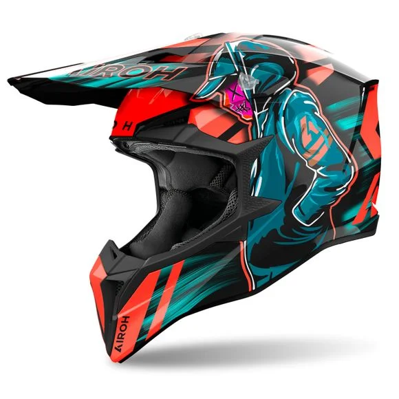 Casque cross Airoh WRAAAP – CYBER 2024 – Orange Ref : AR1387