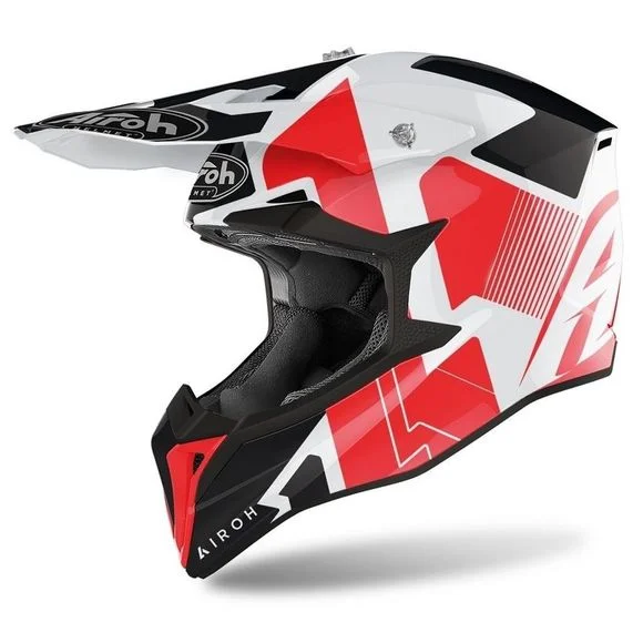 Casque cross Airoh WRAAP – RAZE – RED GLOSS 2023 – Rouge / Gris Ref : AR1178