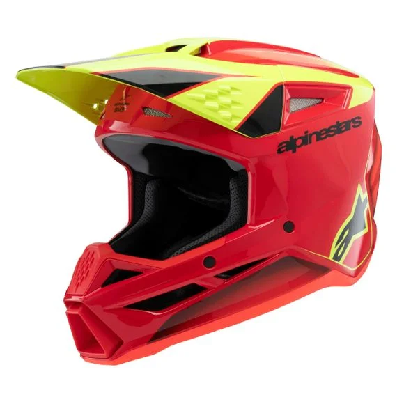 Casque cross Alpinestars SUPERTECH S-M3 – FRAY – ENFANT – Rouge / Jaune Ref : AP3391