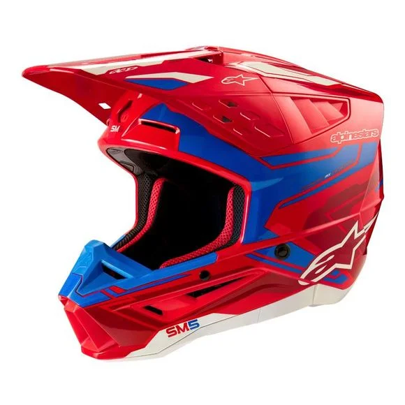 Casque cross Alpinestars SUPERTECH S-M5 – ACTION 2 2023 – Rouge / Bleu Ref : AP3239