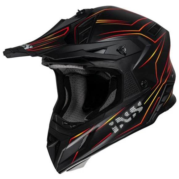 Casque cross IXS IXS189FG 2.0 2023 – Noir / Rouge Ref : IS1089