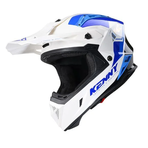 Casque cross Kenny TITANIUM – GRAPHIC 2024 – Blanc / Bleu Ref : KE1816