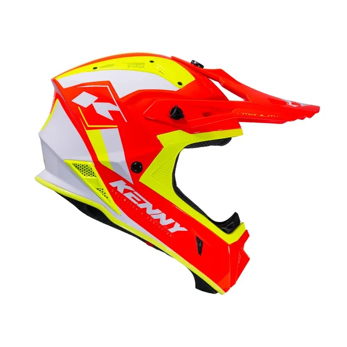 Casque Cross KENNY TITANIUM GRAPHIC Jaune Fluo Rouge
