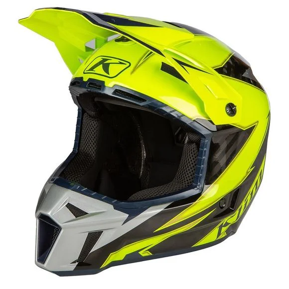 Casque cross KLIM F3 CARBON OFF-ROAD LIGHTNING 2024 – Jaune / Noir Ref : KLI0344