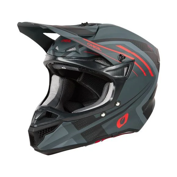 Casque cross O’Neal 5SRS POLYACRILYTE – SPIKE 2025 – Gris / Rouge Ref : OL2047