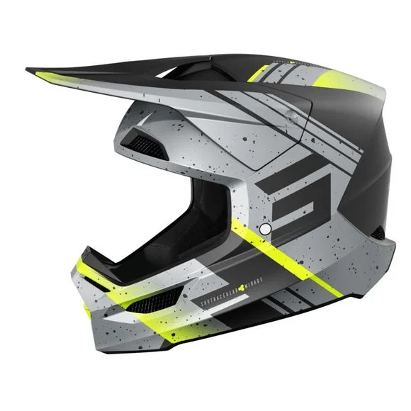 Casque cross Shot FURIOUS – MIRAGE 2025 – Gris / Jaune Ref : SO2575