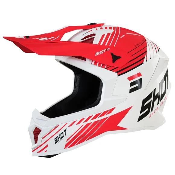 Casque cross Shot LITE FURY – WHITE RED GLOSSY 2025 – Blanc / Rouge Ref : SO2171