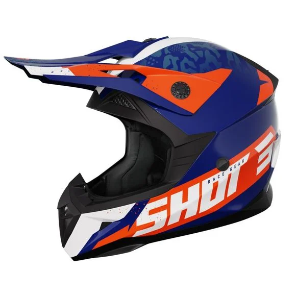 Casque cross Shot PULSE – AIRFIT 2023 – Blanc / Bleu Ref : SO2457