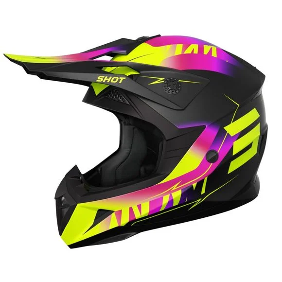 Casque cross Shot PULSE – X-TREM 2025 – Bleu / Jaune Ref : SO2595