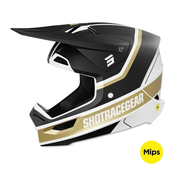 Casque cross Shot RACE – MYTHIC 2025 – Noir / Jaune Ref : SO2552