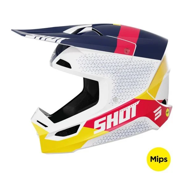 Casque cross Shot RACE – RIDGE 2023 – Rouge / Bleu Ref : SO2450
