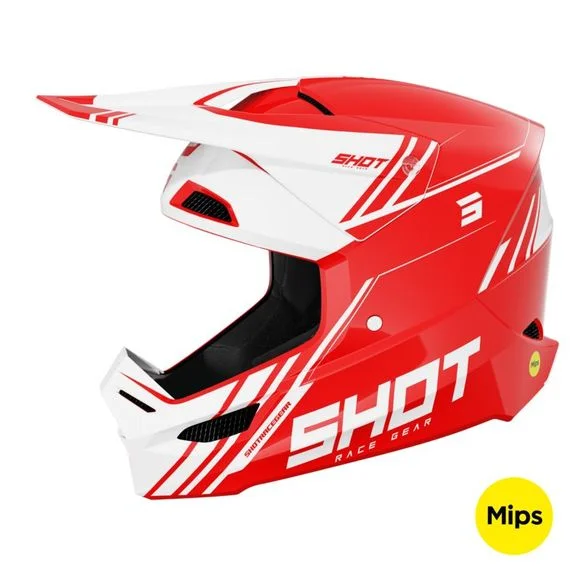 Casque cross Shot RACE – SPRINT 2025 – Noir / Rouge Ref : SO2560