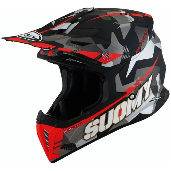 Casque cross Suomy X-WING – CAMOUFLAGER 2024 – Rouge / Noir Ref : SU0430