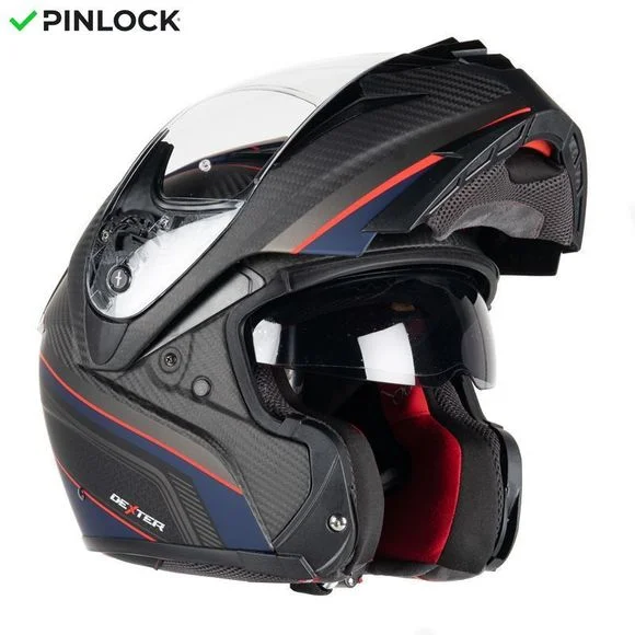 Casque Dexter ADRON CARBON DECAL MATT 22.06 – Carbone / Rouge Ref : DX0452