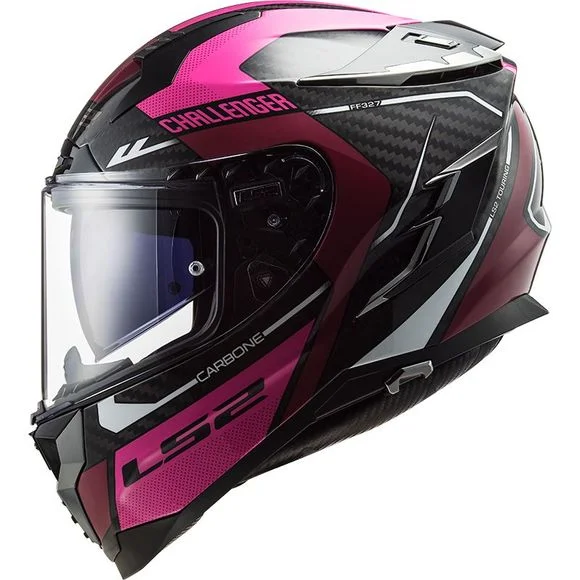 Casque LS2 FF327 CHALLENGER CARBON – THORN – Rose Ref : LS0684