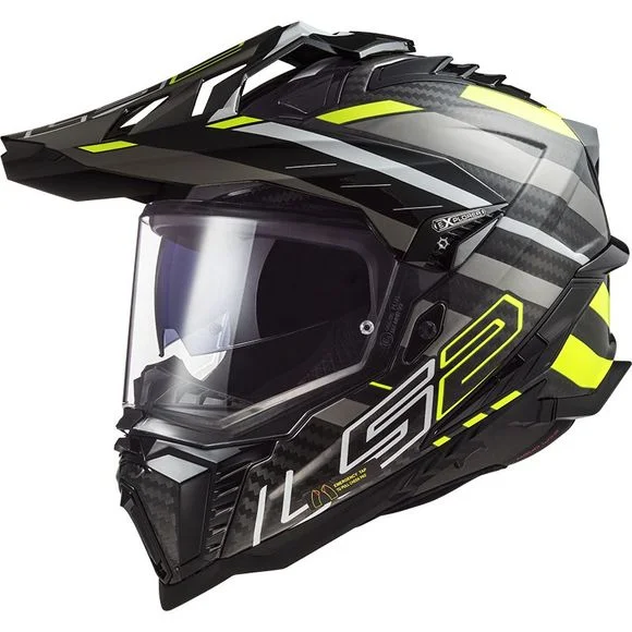 Casque LS2 MX701 – EXPLORER CARBON – EDGE – Noir / Jaune Ref : LS0894