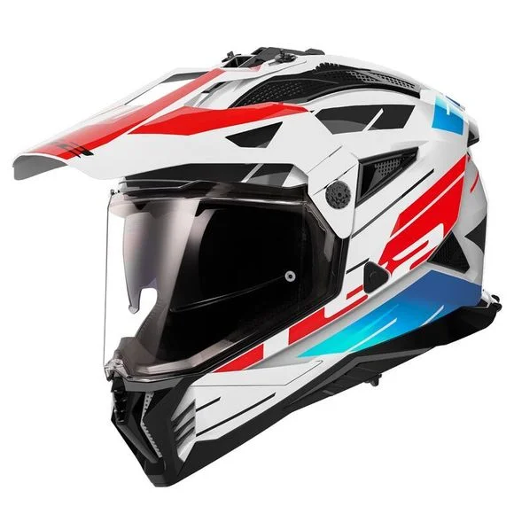 Casque LS2 MX702 PIONEER II NAMIB – Blanc / Bleu Ref : LS0896