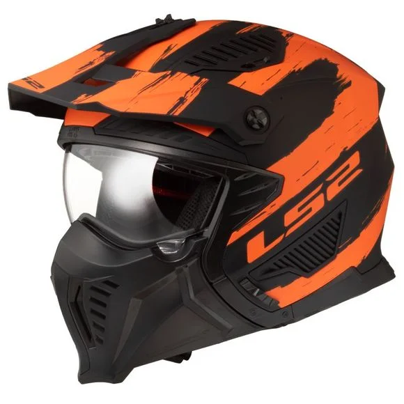 Casque LS2 OF606 DRIFTER – MUD – Noir / Orange Ref : LS0869