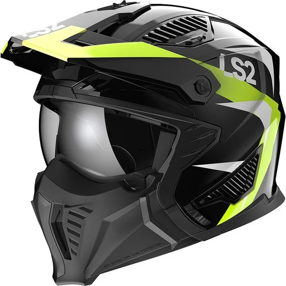 Casque LS2 OF606 DRIFTER – TRIALITY – Noir / Jaune Ref : LS0801