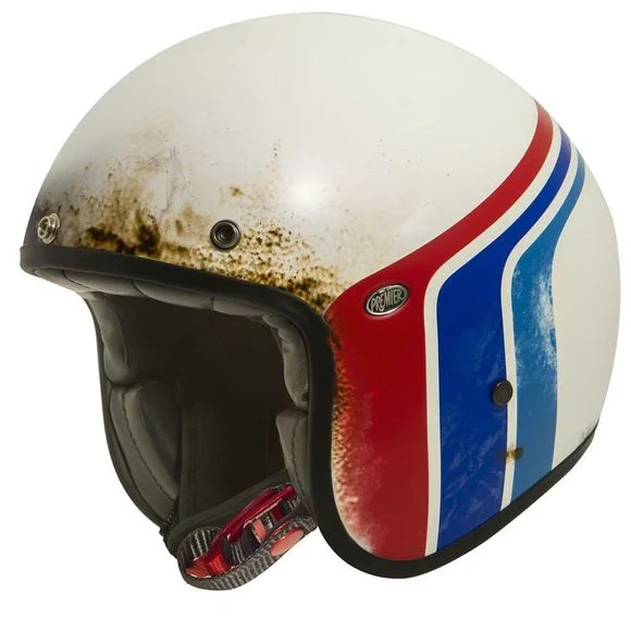 Casque Premier LE PETIT CLASSIC – BTR 8 – WHITE MATT – Blanc / Bleu Ref : PE0235
