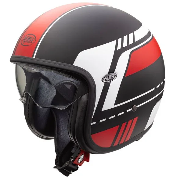 Casque Premier VINTAGE – BL MATT – Noir / Rouge Ref : PE0313