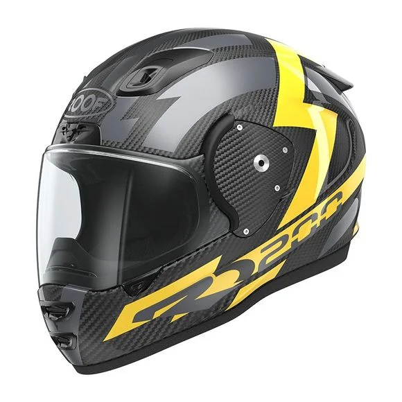 Casque ROOF RO200 CARBON – SUZUKA – Jaune / Gris Ref : RO0340