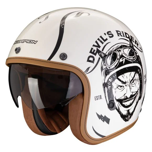 Casque Scorpion Exo BELFAST EVO – ROMEO – Beige / Noir Ref : SC1026