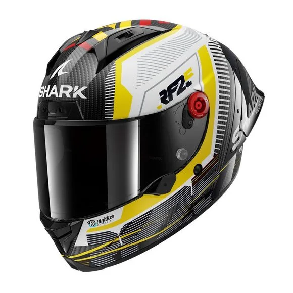 Casque Shark AERON-GP FULL REPLICA RAUL FERNANDEZ SIGNATURE – Blanc / Jaune Ref : SH1728