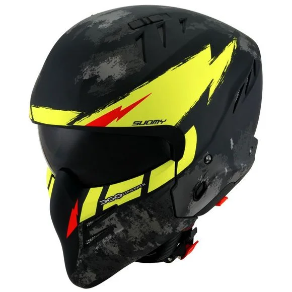 Casque Suomy ARMOR – HI VOLT – Noir / Jaune Ref : SU0396