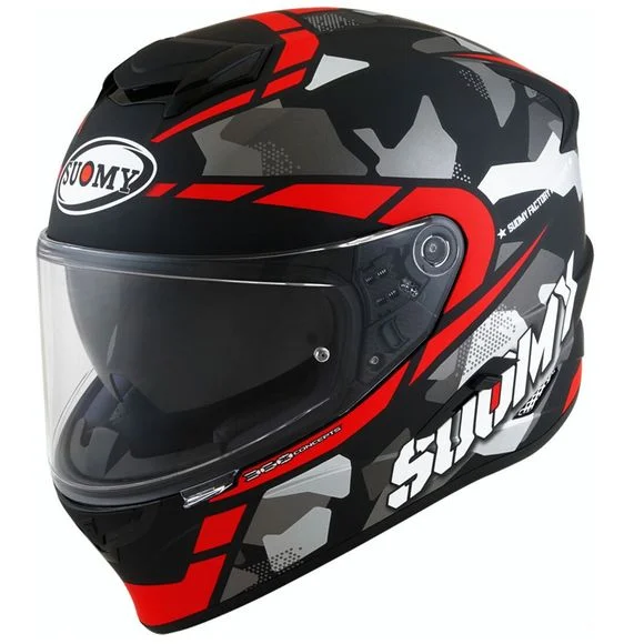 Casque Suomy STELLAR – RACE SQUAD MATT – Noir / Rouge Ref : SU0281