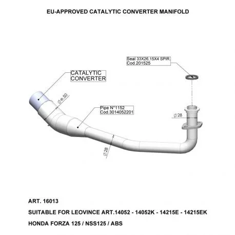 Catalyseur moto LEOVINCE HONDA 125 FORZA 2017-2020