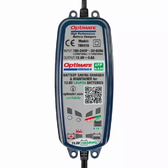 CHARGEUR OPTIMATE POUR BATTERIE LITHIUM 12,8V, 0,8A