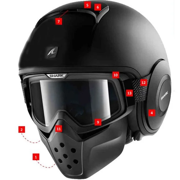 Coiffe Shark EBONY – DRAK / STREET DRAK / VANCORE – Noir Ref : SH1263