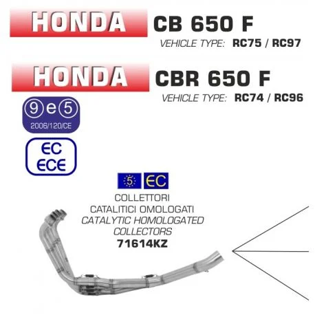 Collecteur d’Echappement ARROW HONDA CB650F CBR650F 2014-2018