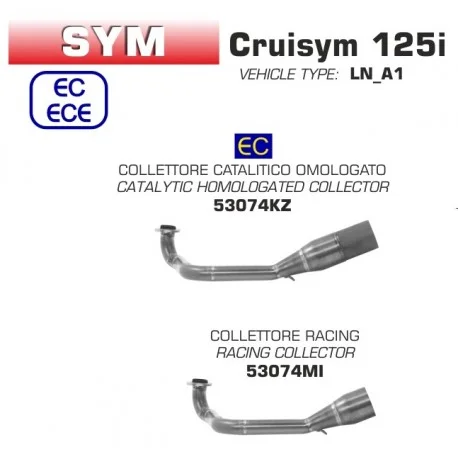 Collecteur d’Echappement ARROW SYM 125 CRUISYM 2018-2020