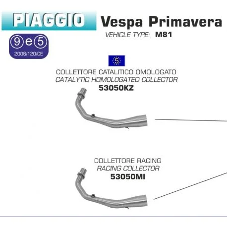 Collecteur d’Echappement ARROW VESPA 125 PRIMAVERA 150 PRIMAVERA 2014-2016