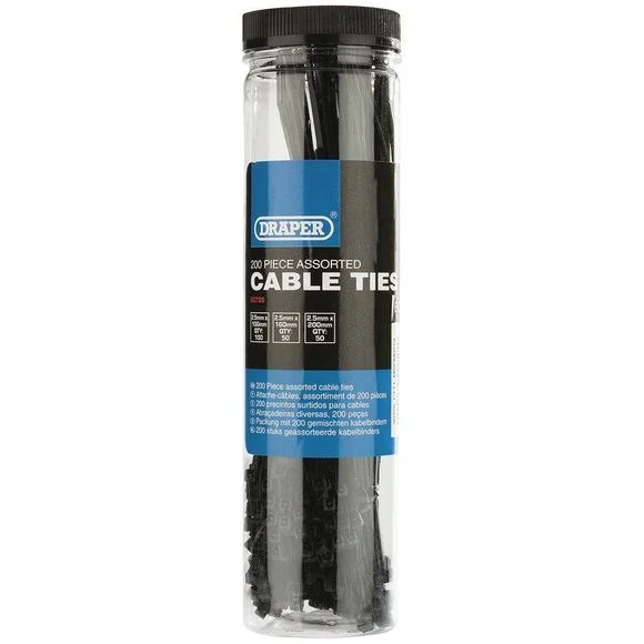 Colliers de serrage Draper nylon (200 unités) Universel Ref : 8928888 / 1052709