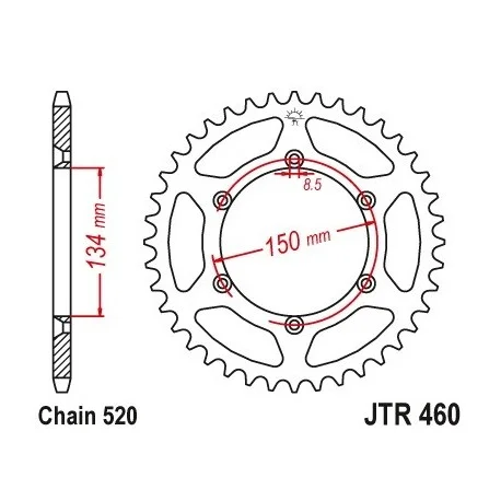 Couronne JT SPROCKETS acier anti-boue 460 – 520