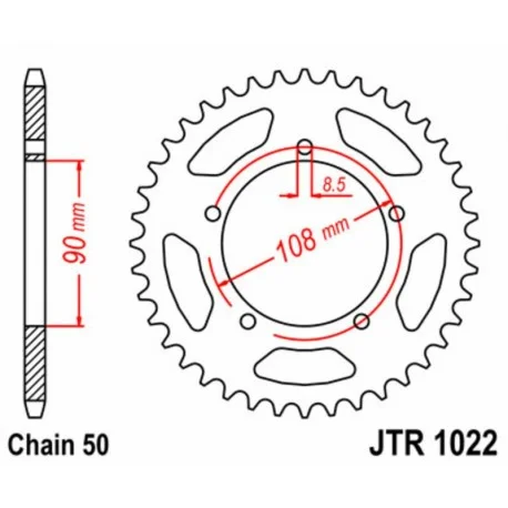 Couronne JT SPROCKETS acier standard 1022 – 530