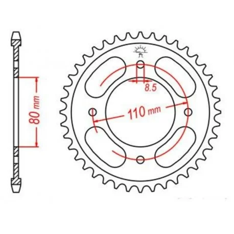 Couronne JT SPROCKETS acier standard 1219 – 428
