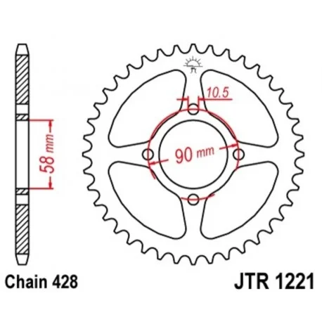 Couronne JT SPROCKETS acier standard 1221 – 428