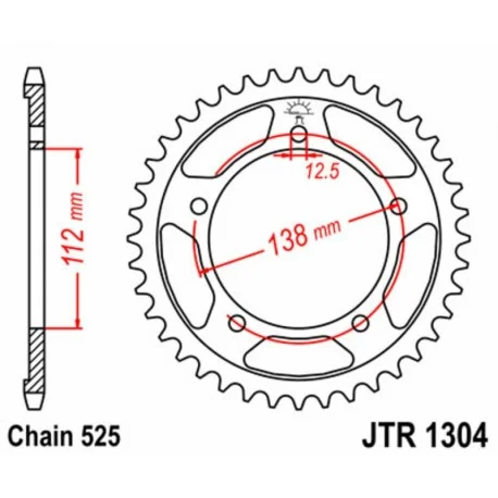 Couronne JT SPROCKETS acier standard 1304 – 525