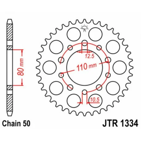 Couronne JT SPROCKETS acier standard 1334 – 530