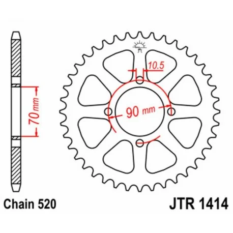 Couronne JT SPROCKETS acier standard 1414 – 520