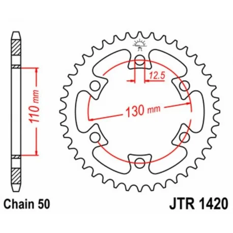 Couronne JT SPROCKETS acier standard 1420 – 530