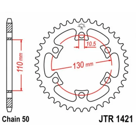 Couronne JT SPROCKETS acier standard 1421 – 530