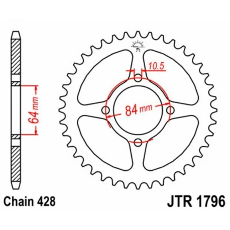 Couronne JT SPROCKETS acier standard 1796 – 428